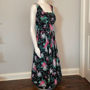 Lanz Originals Floral Sundress Vintage 1980s Size 14